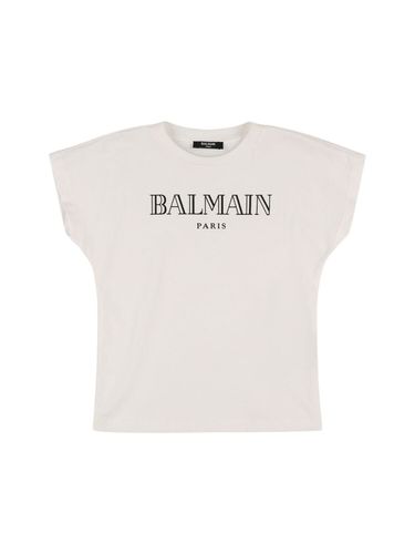 Camiseta De Jersey De Algodón Con Logo - BALMAIN - Modalova