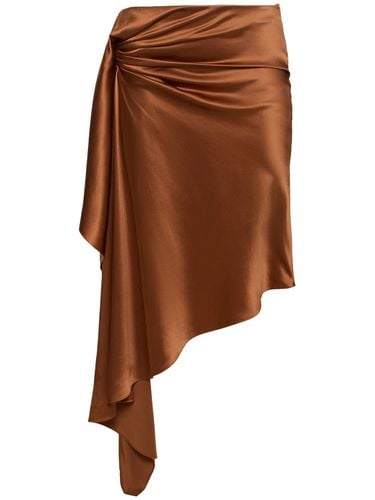 Cusco Draped Silk Satin Midi Skirt - CHRISTOPHER ESBER - Modalova