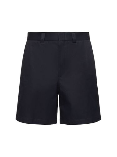 Double Cotton Twill Shorts With Web - GUCCI - Modalova