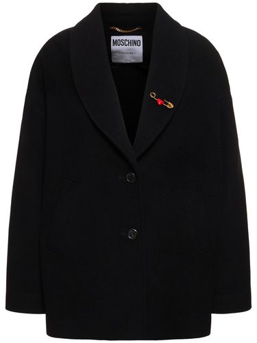 Wool Blend Short Coat - MOSCHINO - Modalova