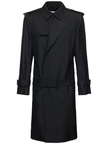 Silk Double Breast Trench Coat - BURBERRY - Modalova