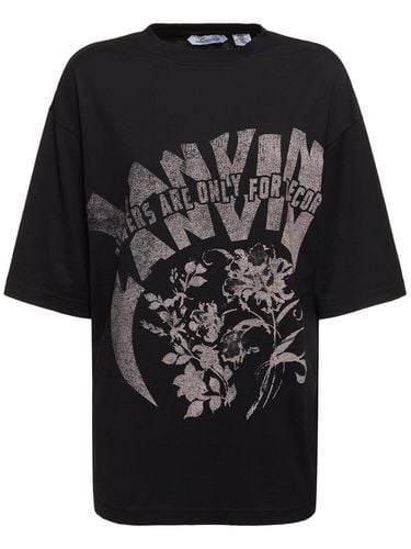 Camiseta De Jersey Con Logo Estampado - LANVIN - Modalova