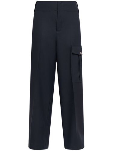 Pantaloni Dritti Cargo In Gabardina Di Lana - AMI PARIS - Modalova