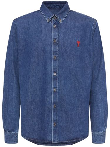 Camicia Adc In Denim Con Bottoni - AMI PARIS - Modalova