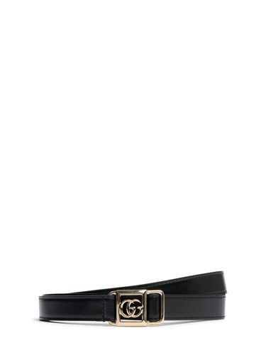 Cintura In Pelle Con Fibbia Gg 2cm - GUCCI - Modalova