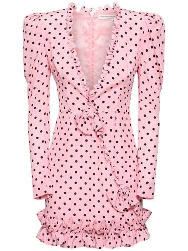 Polka Dot Print Ruffled Silk Mini Dress - ALESSANDRA RICH - Modalova