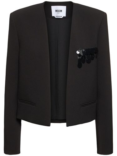 Chaqueta De Crepé De Cady Con Lentejuelas - MSGM - Modalova