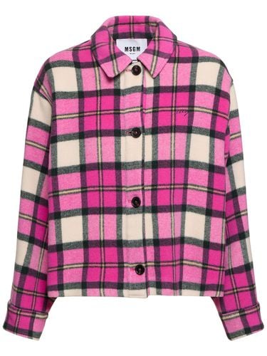 Chaqueta De Tartán De Lana - MSGM - Modalova