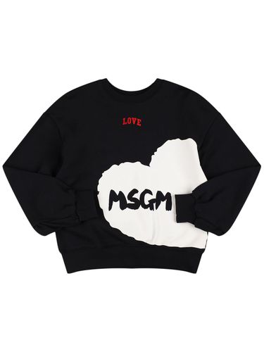 Sudadera De Algodón Con Logo - MSGM - Modalova