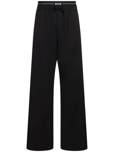 Leichte Hose Aus Wollmischung - MSGM - Modalova