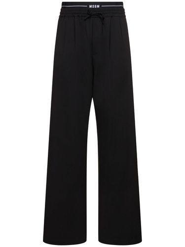 Pantaloni In Misto Lana Leggera - MSGM - Modalova