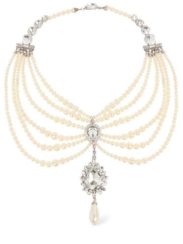 Faux Pearl W/ Collar Necklace - ALESSANDRA RICH - Modalova