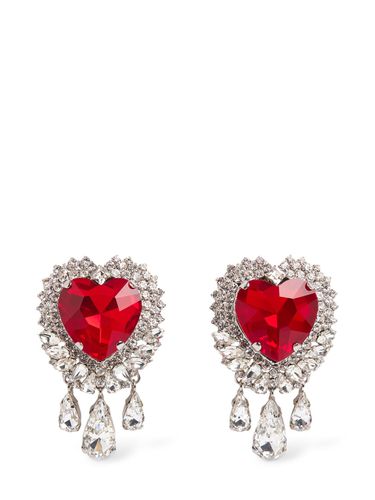 Crystal Heart Earrings W/ Drops - ALESSANDRA RICH - Modalova