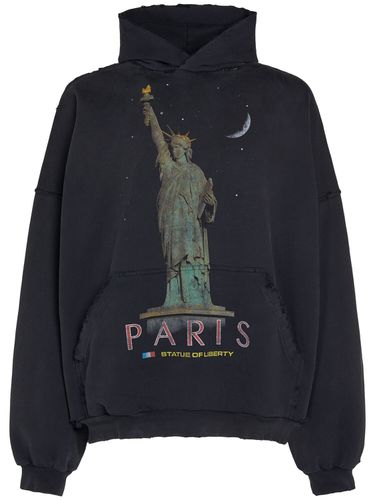 Felpa Paris Liberty In Cotone Con Stampa - BALENCIAGA - Modalova