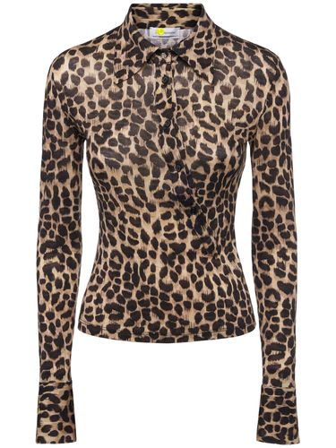 Printed Wool Jersey Top - BLUMARINE - Modalova