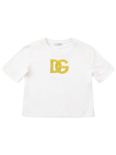 Camiseta De Jersey De Algodón Con Logo - DOLCE & GABBANA - Modalova