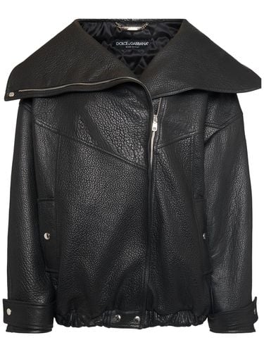 Bikerjacke Aus Leder - DOLCE & GABBANA - Modalova