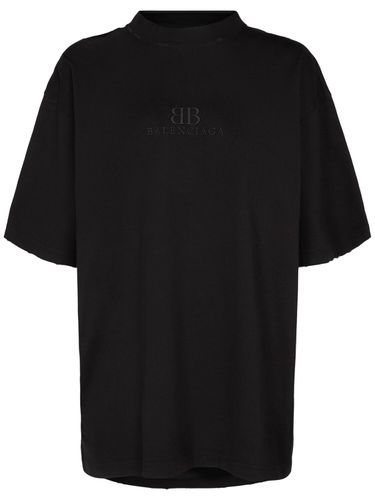 Medium Fit Destroyed Jersey T-shirt - BALENCIAGA - Modalova