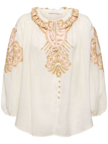 Waverly Linen Embroidered Top - ZIMMERMANN - Modalova