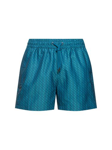 Schwimmshorts Mit Fischgrätmuster-jacquard - FRESCOBOL CARIOCA - Modalova