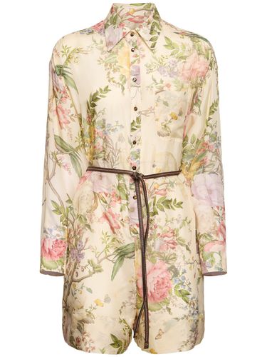 Waverly Silk Printed Shirt Jumpsuit - ZIMMERMANN - Modalova