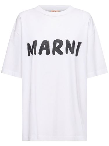 T-shirt Aus Baumwolljersey Mit Logo - MARNI - Modalova