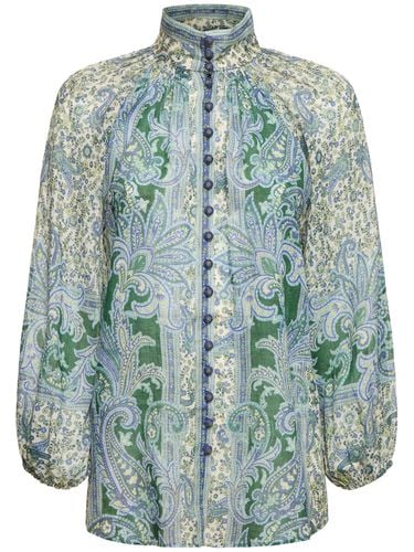 Ottie Printed Ramie Billow Blouse - ZIMMERMANN - Modalova