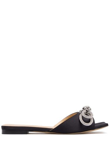 Mm Double Bow Satin Slide Sandals - MACH & MACH - Modalova