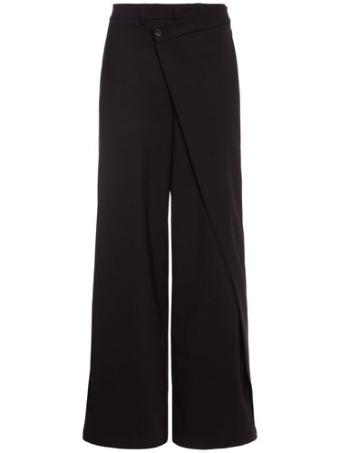 Asymmetric Wool Blend Wide Pants - GIUSEPPE DI MORABITO - Modalova