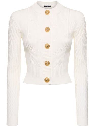 Cardigan Cropped In Maglia Di Misto Viscosa - BALMAIN - Modalova