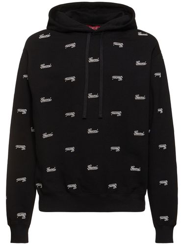 Sudadera De Jersey De Algodón Con Logo Y Capucha - GUCCI - Modalova