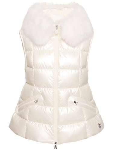 Chaleco De Plumas De Nylon Laminado - MONCLER - Modalova