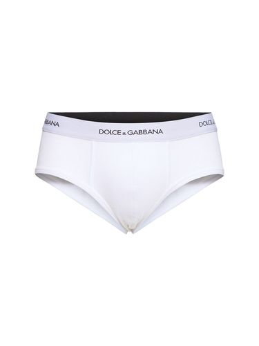 Calzoncillos De Algodón Con Logo - DOLCE & GABBANA - Modalova