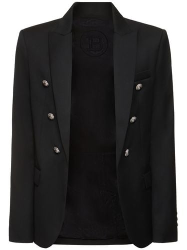 Wool Single Breasted Blazer - BALMAIN - Modalova