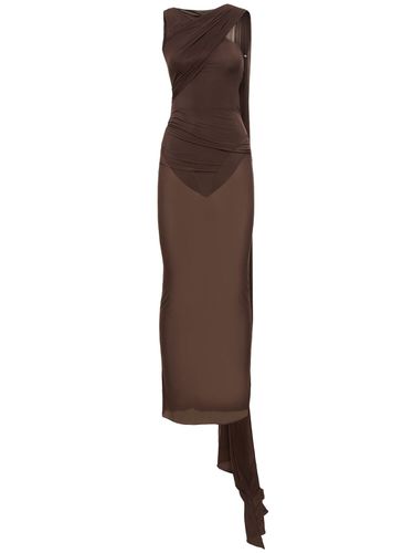 Sheer Long Dress W/ Scarf Panel - THE ATTICO - Modalova