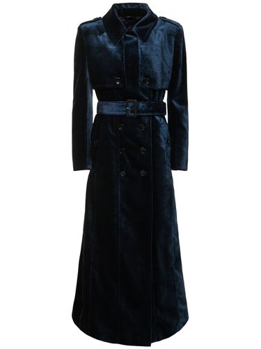 Slubbed Velvet Long Trench Coat - TOM FORD - Modalova