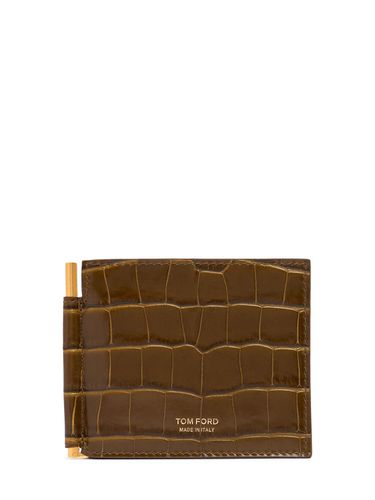 Patent Croc Embossed Clip Wallet - TOM FORD - Modalova