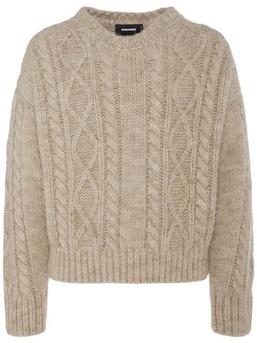 Cable Knit Alpaca Blend Sweater - DSQUARED2 - Modalova