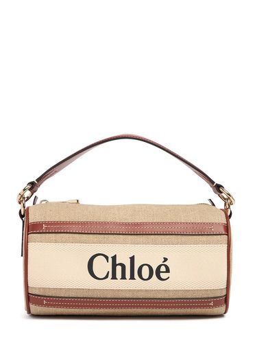 Bolso De Hombro Woody De Piel Y Lino - CHLOÉ - Modalova