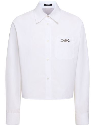 Informal Cotton Poplin Shirt - VERSACE - Modalova