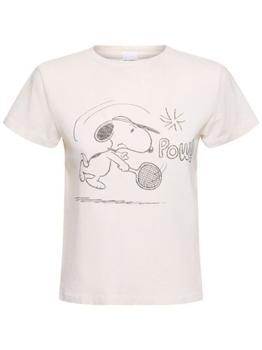 T-shirt Aus Baumwolle „classic Snoopy Tennis“ - RE/DONE - Modalova