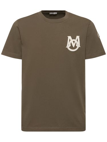 Logo Cotton Jersey T-shirt - MONCLER - Modalova