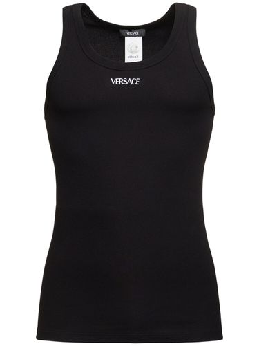 Tanktop Aus Baumwollmischung - VERSACE - Modalova