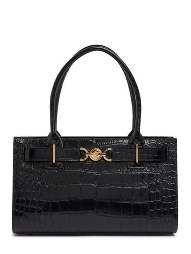 Medium Schultertasche Aus Leder Mit Krokomuster - VERSACE - Modalova