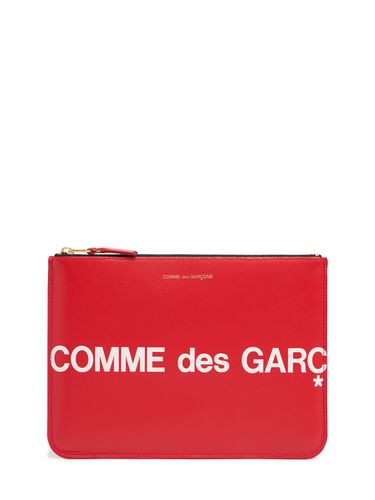 Maxi Lederpouch Mit Logo - COMME DES GARÇONS WALLET - Modalova