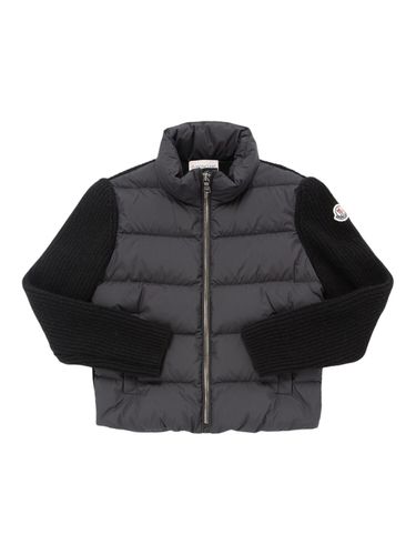 Padded Wool Tricot Cardigan - MONCLER - Modalova