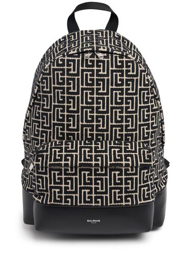 Rucksack Aus Baumwolle Mit Monogrammjacquard - BALMAIN - Modalova