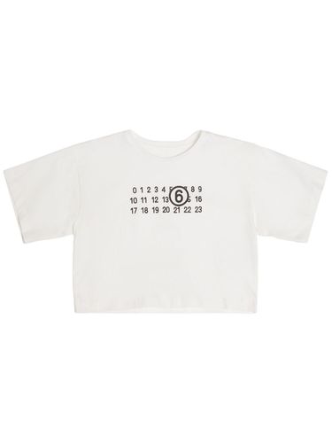 Camiseta Corta De Algodón Jersey Estampada - MM6 MAISON MARGIELA - Modalova