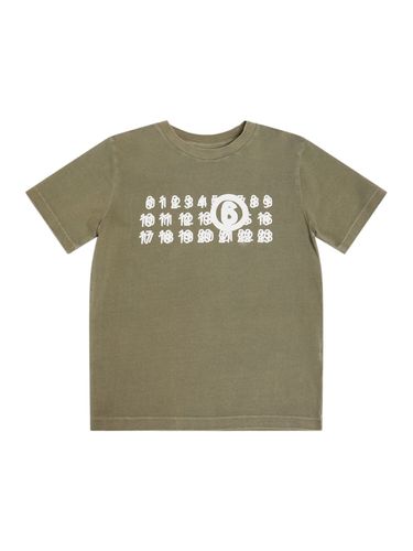 Camiseta De Jersey De Algodón Estampada - MM6 MAISON MARGIELA - Modalova