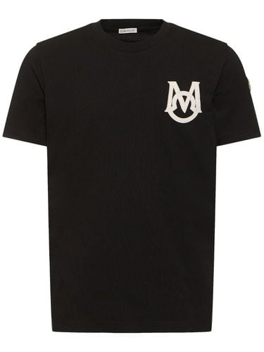 Logo Cotton Jersey T-shirt - MONCLER - Modalova